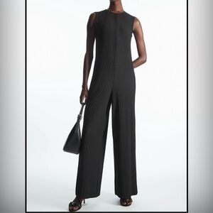 COS Black Ribbed Jumpsuit